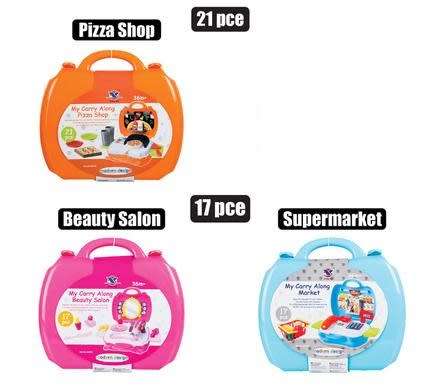 Crazy R1 Start! 3 x Cary along Pretend Play Sets. Pizza, Salon & Market. Retail Price R600